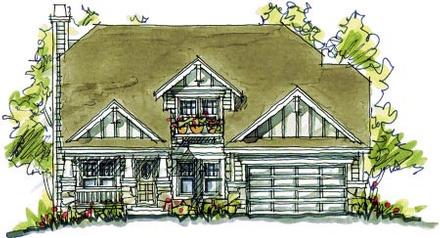 Bungalow Country Southern Elevation of Plan 68119