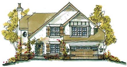Bungalow Country Tudor Elevation of Plan 68124