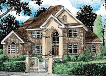 European Southern Elevation of Plan 68141