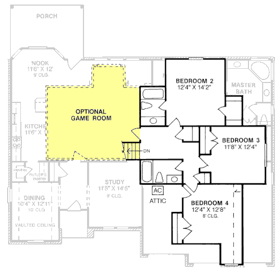 French Country Level Two of Plan 68145