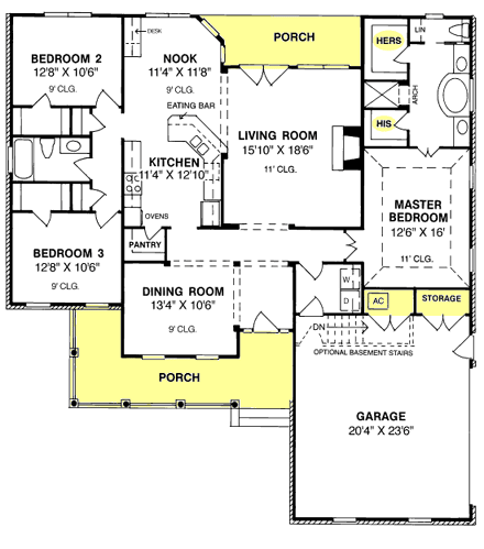 House Plan 68146 First Level Plan