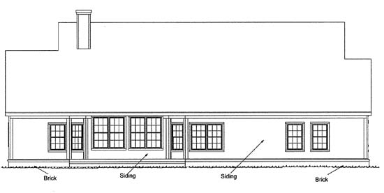 Country Traditional Rear Elevation of Plan 68148