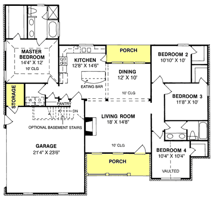 House Plan 68149 First Level Plan