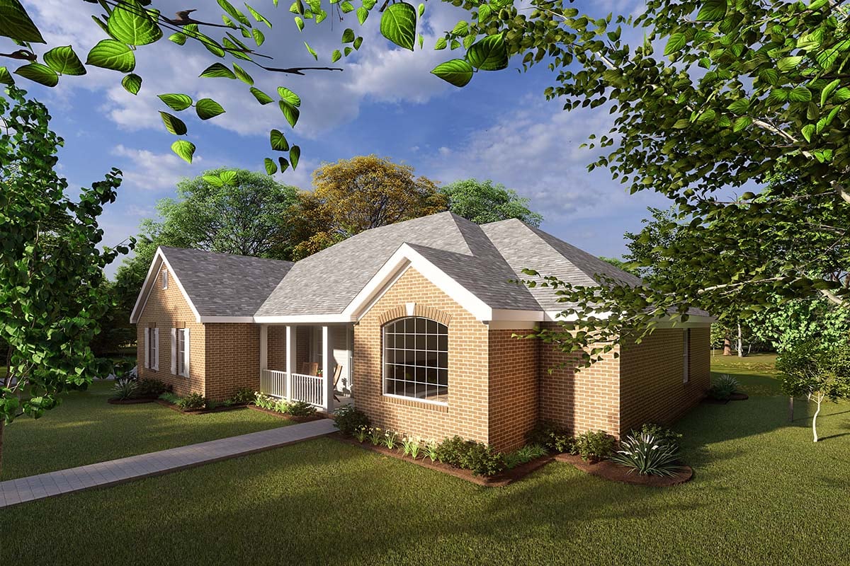 Traditional Plan with 1539 Sq. Ft., 4 Bedrooms, 2 Bathrooms, 2 Car Garage Picture 2