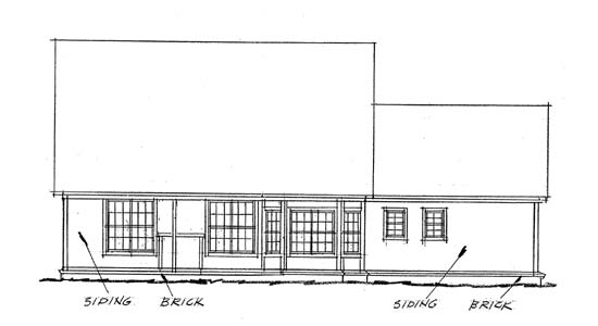 Traditional Rear Elevation of Plan 68150