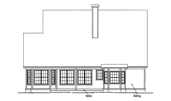 Country Rear Elevation of Plan 68151