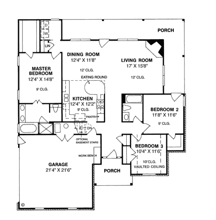 House Plan 68156 First Level Plan