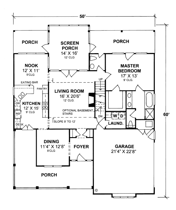 Country Southern Traditional Level One of Plan 68160