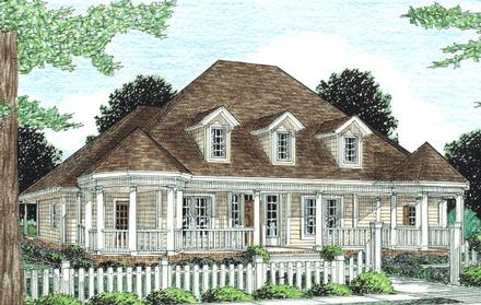 Country Farmhouse Southern Victorian Elevation of Plan 68163