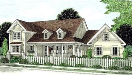 Country Southern Traditional Elevation of Plan 68166