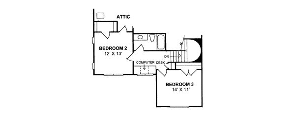 Country Farmhouse Southern Level Two of Plan 68168