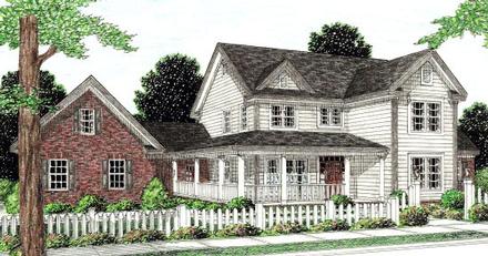 Country Farmhouse Southern Elevation of Plan 68168