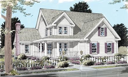 Country Farmhouse Elevation of Plan 68170