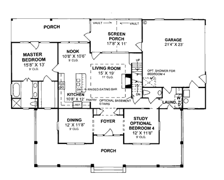 House Plan 68178 First Level Plan