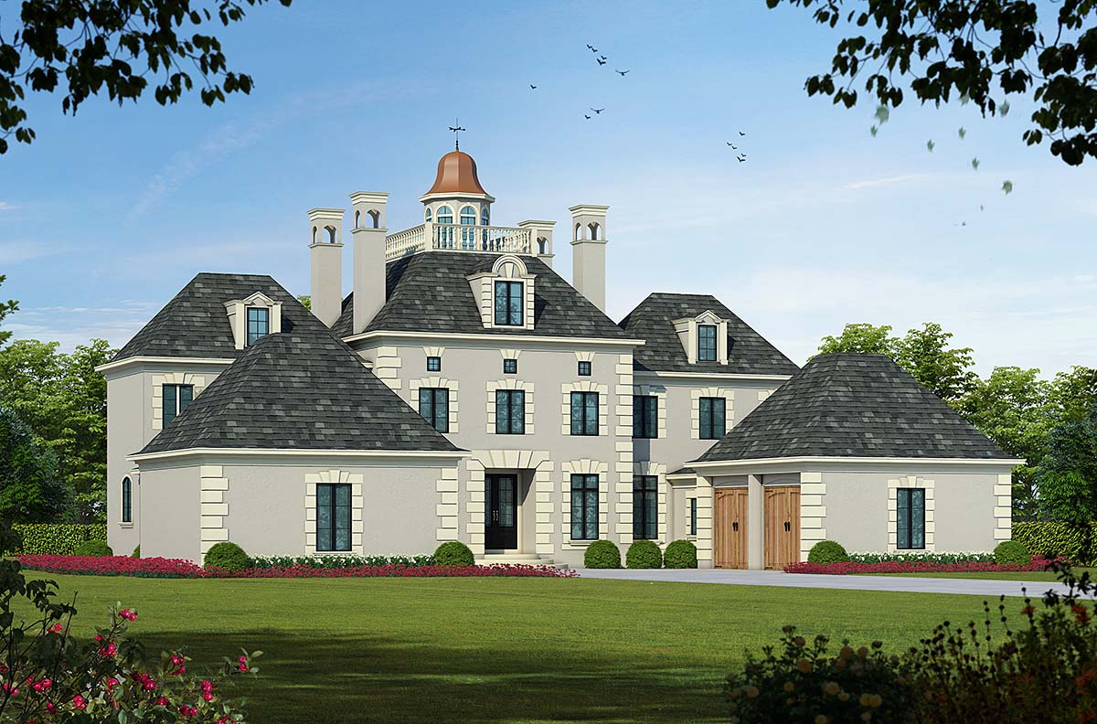 Colonial, European Plan with 3335 Sq. Ft., 4 Bedrooms, 4 Bathrooms, 4 Car Garage Elevation