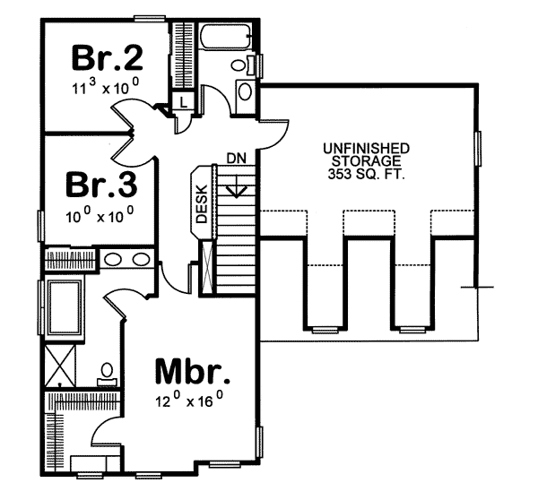 Country Farmhouse Level Two of Plan 68188