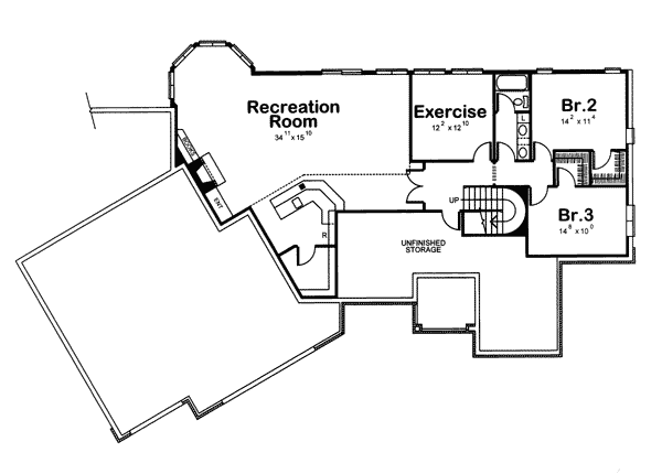 Traditional Lower Level of Plan 68193