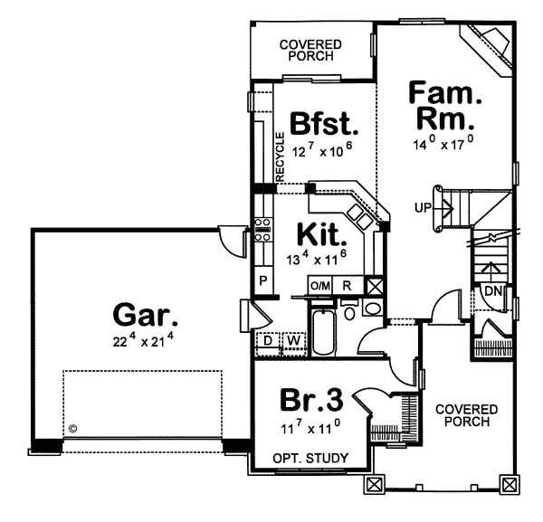 Bungalow Level One of Plan 68196