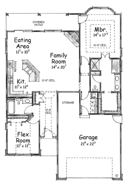 House Plan 68198 First Level Plan