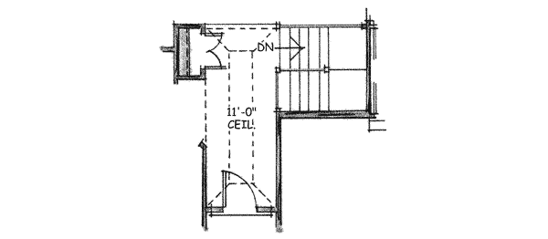 Narrow Lot One-Story Traditional Level Two of Plan 68198