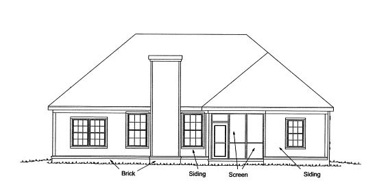 Country Traditional Rear Elevation of Plan 68226