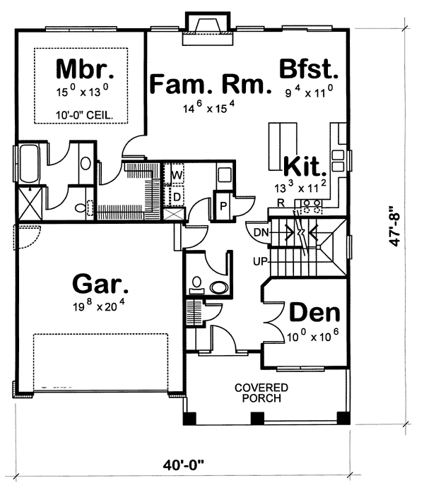 Narrow Lot Traditional Level One of Plan 68235