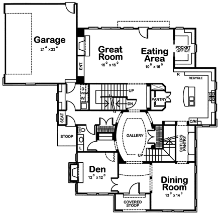 House Plan 68279 First Level Plan