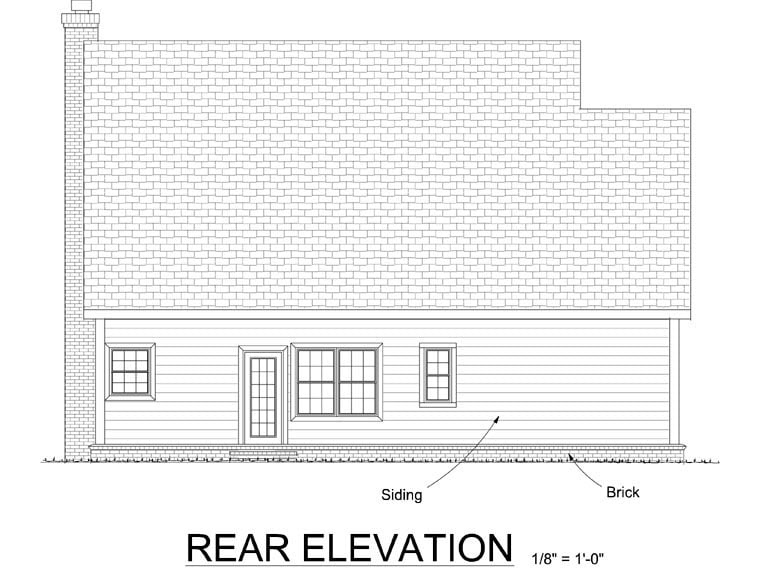 House Plan 68341 Rear Elevation