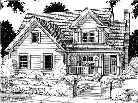 Country Farmhouse Elevation of Plan 68347