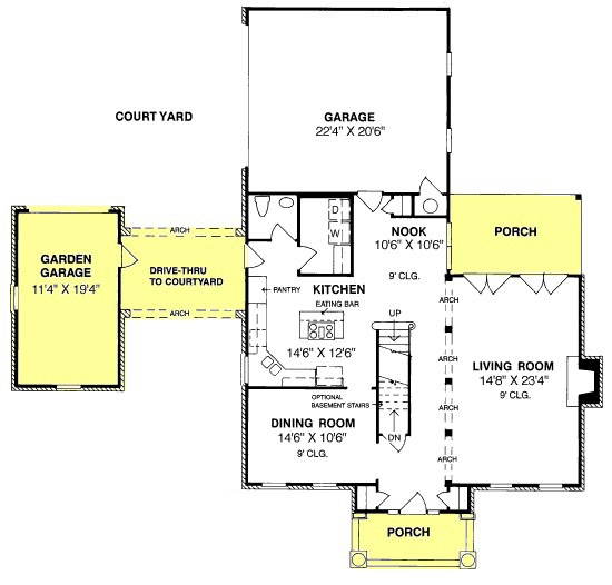 Colonial Southern Level One of Plan 68349