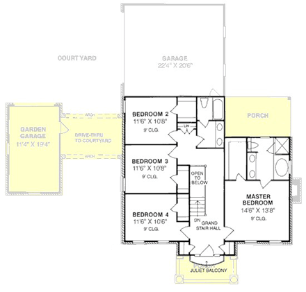 House Plan 68349 Second Level Plan