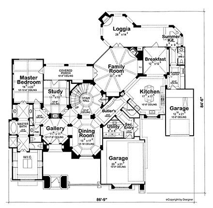 House Plan 68360 First Level Plan