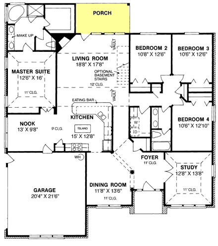 House Plan 68423 First Level Plan