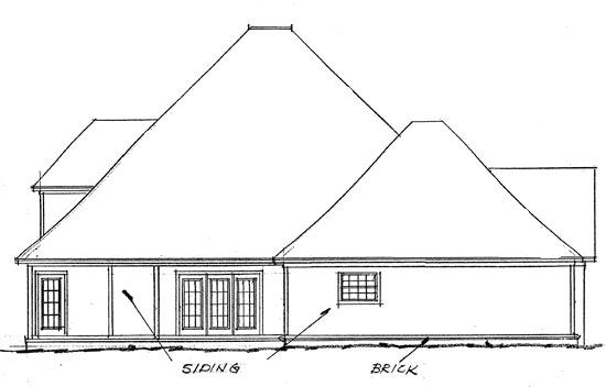 European Rear Elevation of Plan 68429