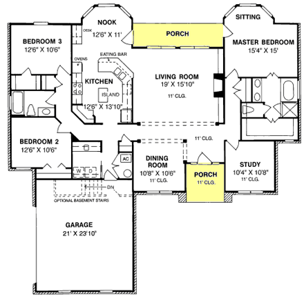 House Plan 68434 First Level Plan