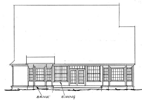 European Rear Elevation of Plan 68436