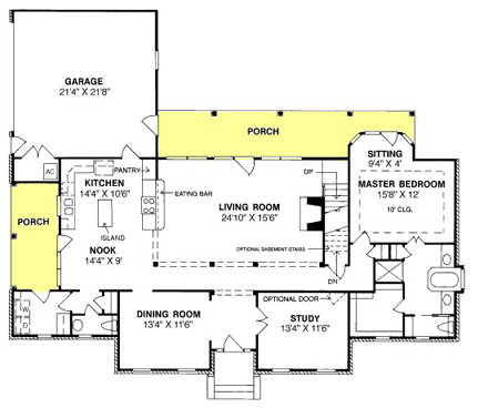 House Plan 68441 First Level Plan