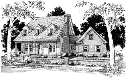 Cape Cod Country Elevation of Plan 68451