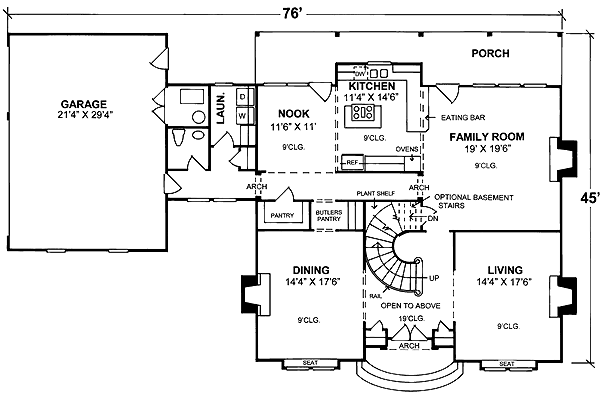 French Country Level One of Plan 68453