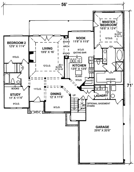 House Plan 68454 First Level Plan