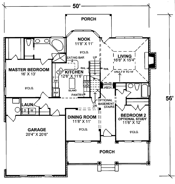 Cape Cod Traditional Level One of Plan 68458