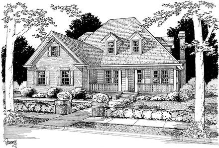 Cape Cod Traditional Elevation of Plan 68458