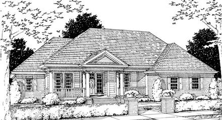 Colonial Traditional Elevation of Plan 68460