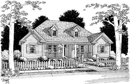 Country Traditional Elevation of Plan 68461