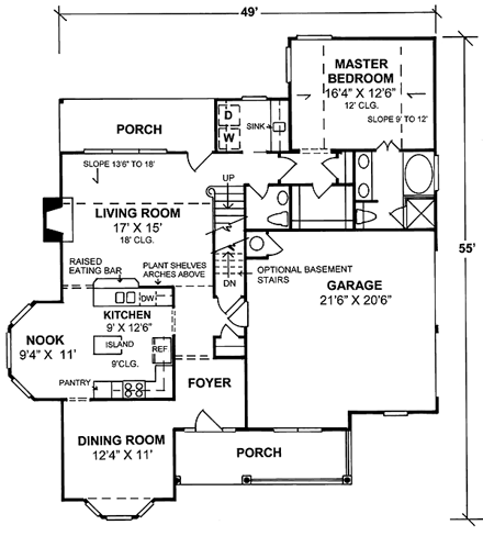 House Plan 68464 First Level Plan