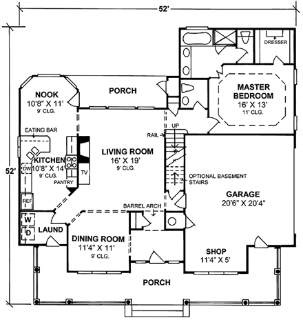 House Plan 68465 First Level Plan