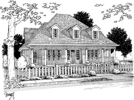 Colonial French Country Elevation of Plan 68465