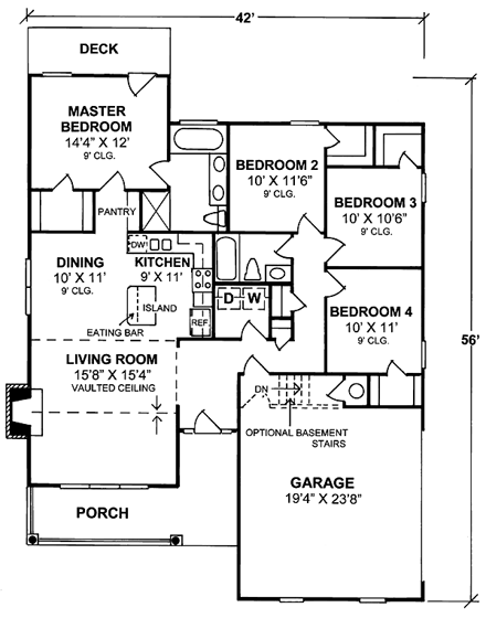 House Plan 68472 First Level Plan