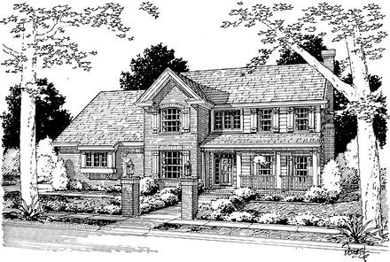 Country Farmhouse Elevation of Plan 68486