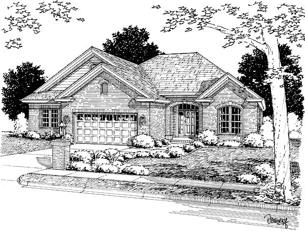 Plan 68488 | European Style with 3 Bed, 2 Bath, 2 Car Garage